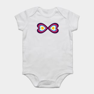 Polyamory Heart Infinity Symbol - New Pride Colors! Baby Bodysuit